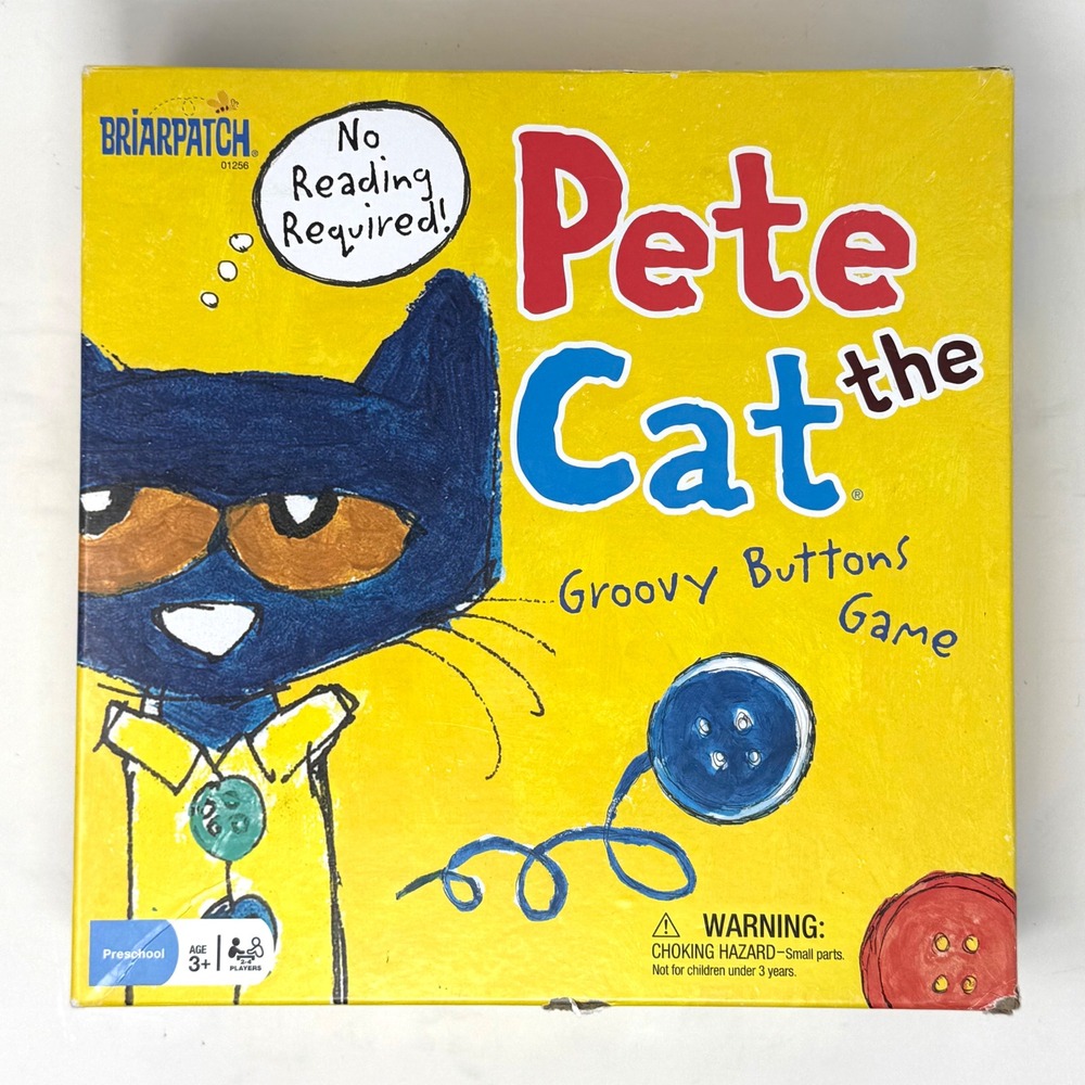 Briarpatch Pete the Cat Groovy Buttons Game Preschool Board Game 01256 Ages 3+